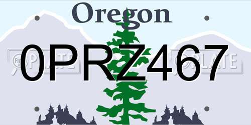 0PRZ467 Oregon License Plate