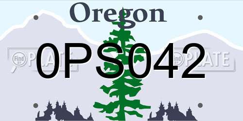 0PS042 Oregon License Plate