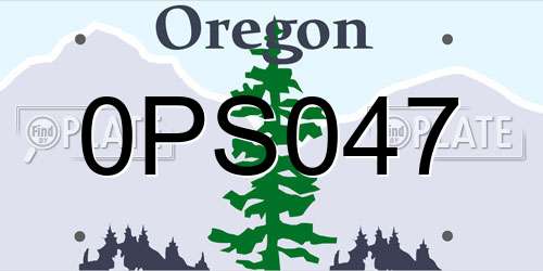 0PS047 Oregon License Plate