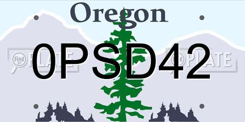 0PSD42 Oregon License Plate