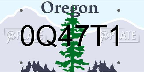 0Q47T1 Oregon License Plate