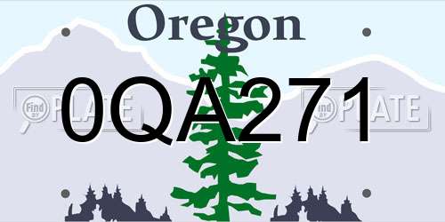 0QA271 Oregon License Plate