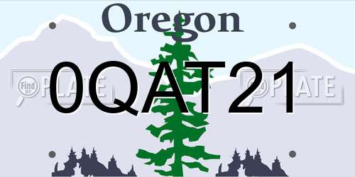 0QAT21 Oregon License Plate