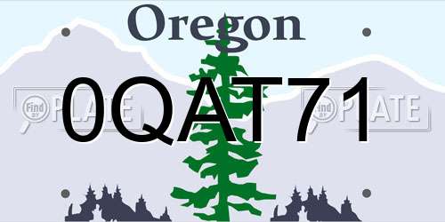 0QAT71 Oregon License Plate