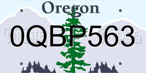 0QBP563 Oregon License Plate
