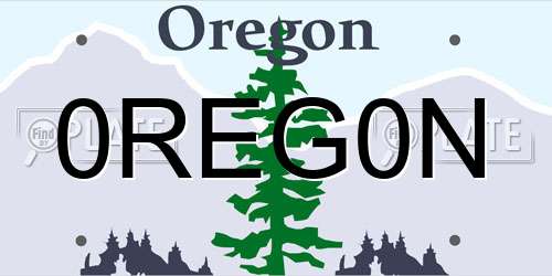 0REG0N Oregon License Plate