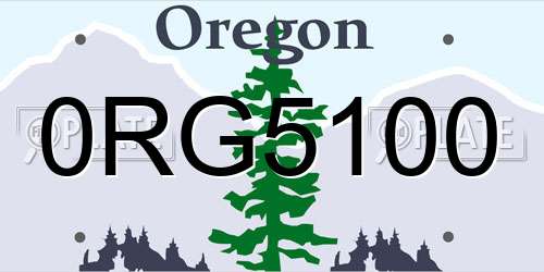 0RG5100 Oregon License Plate