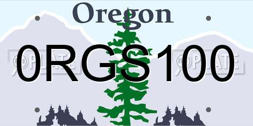 0RGS100 Oregon License Plate