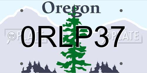 0RLP37 Oregon License Plate