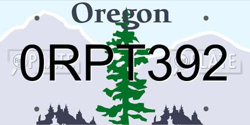 0RPT392 Oregon License Plate