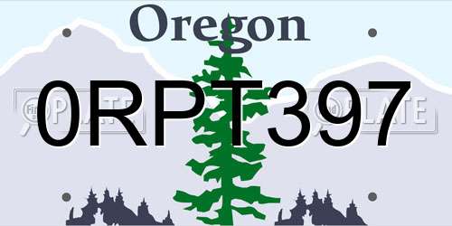 0RPT397 Oregon License Plate
