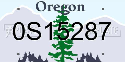 0S15287 Oregon License Plate