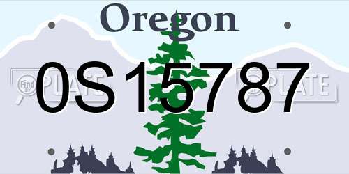0S15787 Oregon License Plate