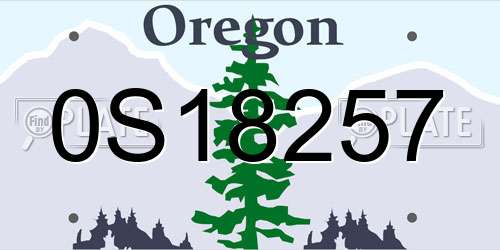 0S18257 Oregon License Plate