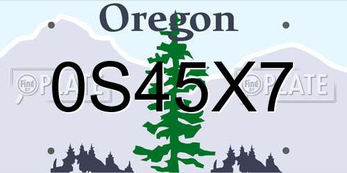 0S45X7 Oregon License Plate