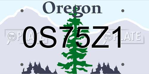 0S75Z1 Oregon License Plate