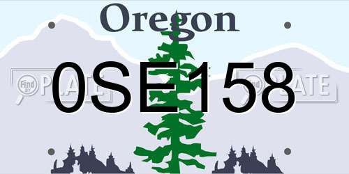 0SE158 Oregon License Plate