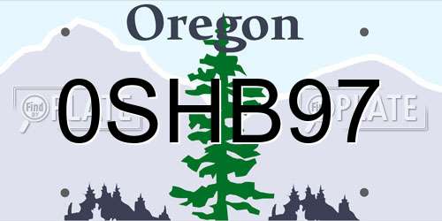 0SHB97 Oregon License Plate