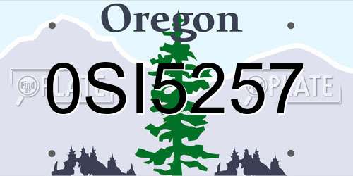 0SI5257 Oregon License Plate