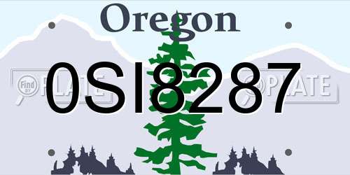 0SI8287 Oregon License Plate