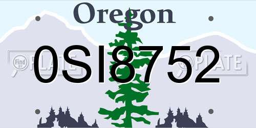 0SI8752 Oregon License Plate
