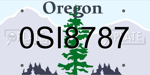 0SI8787 Oregon License Plate