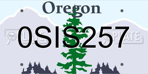 0SIS257 Oregon License Plate
