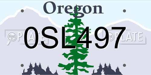 0SL497 Oregon License Plate