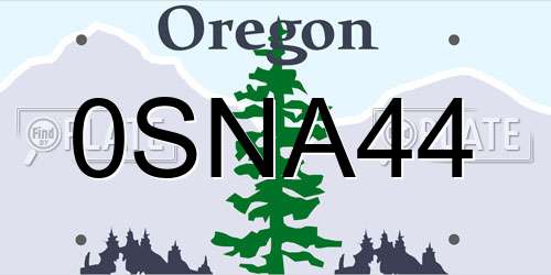 0SNA44 Oregon License Plate