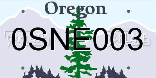 0SNE003 Oregon License Plate