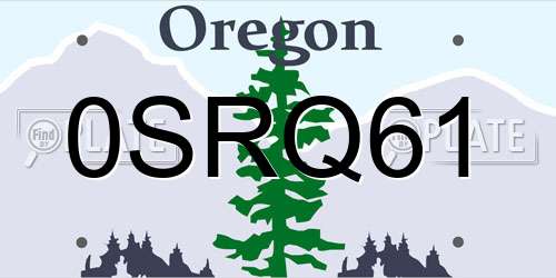0SRQ61 Oregon License Plate