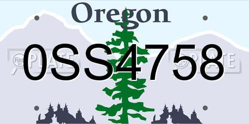 0SS4758 Oregon License Plate