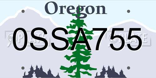 0SSA755 Oregon License Plate
