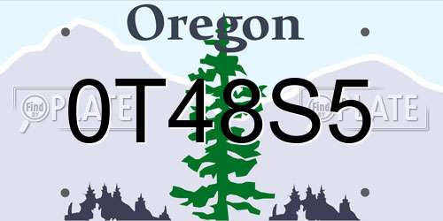 0T48S5 Oregon License Plate