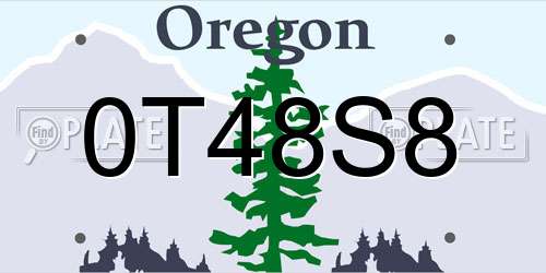 0T48S8 Oregon License Plate