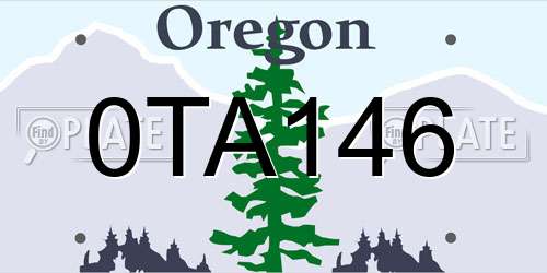 0TA146 Oregon License Plate