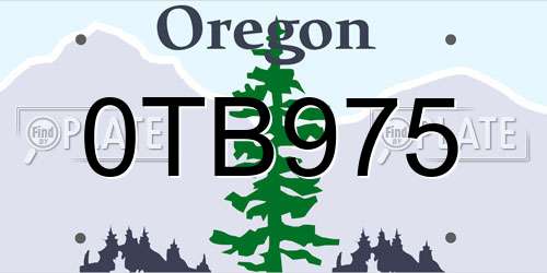 0TB975 Oregon License Plate