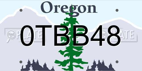0TBB48 Oregon License Plate