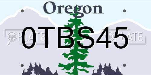 0TBS45 Oregon License Plate