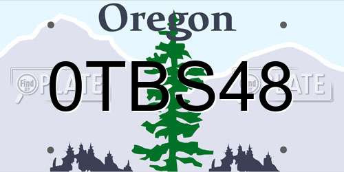 0TBS48 Oregon License Plate