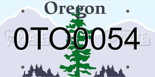 0TO0054 Oregon License Plate
