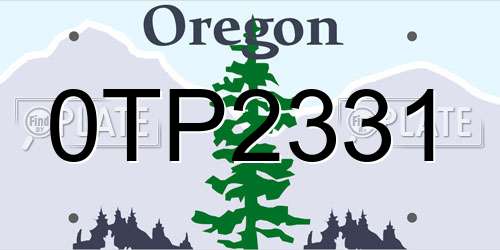 0TP2331 Oregon License Plate