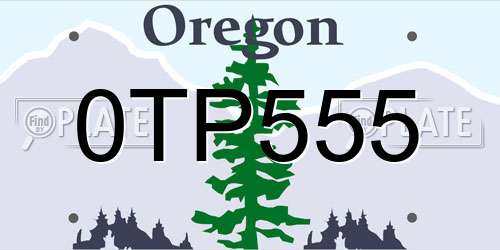 0TP555 Oregon License Plate
