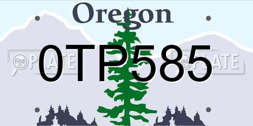 0TP585 Oregon License Plate