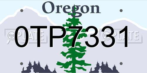 0TP7331 Oregon License Plate