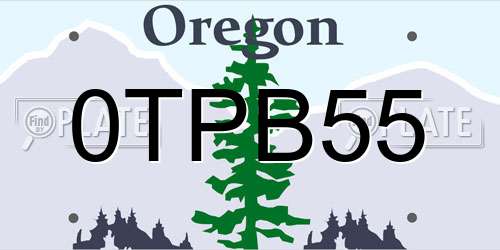 0TPB55 Oregon License Plate