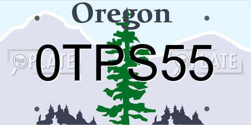 0TPS55 Oregon License Plate