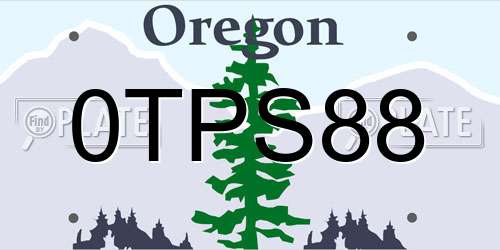 0TPS88 Oregon License Plate