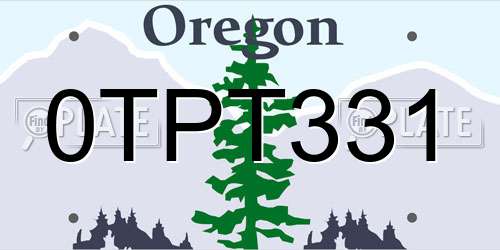 0TPT331 Oregon License Plate