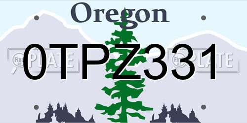 0TPZ331 Oregon License Plate